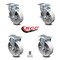 Service Caster 5 Inch Semi Steel Cast Iron Swivel Top Plate Caster Set with 2 Brake 2 Rigid SCC SCC-20S515-SSR-TLB-TP2-2-R-2 - alternate 6